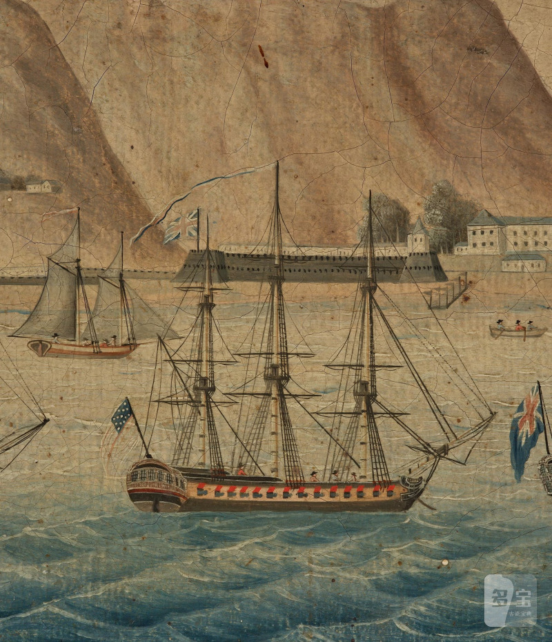 A rare Chinese Export painting of 'Table Mountain', - 图7